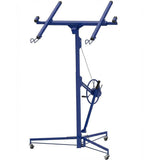 Garvee 16FT Heavy Duty Drywall Lift - 150LBS Sheetrock Panel Hoist - 360° Adjustable Telescopic Arm - 3 Lockable Wheels - Collapsible Jack for Ceiling & Wall Installation - Blue