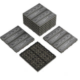 Garvee Waterproof Interwoven Deck Tiles 12"x12" 9PCS/Set for Patio, Composite Wood-Plastic, All-Weather Snap-Together Outdoor Flooring, Easy DIY Installation, Grey - Grey -2