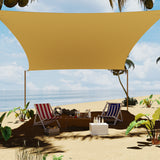 Garvee Sun Shade Sail 10' x 13' Rectangle Charcoal UV Block Sunshade for Backyard Yard Deck Patio Garden Outdoor Activities and Facility - Sand