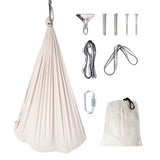 Garvee Sensory Swing for Kids & Adults - Calming Deep Pressure & Durable Support - Double Layer Soft Fabric - Heavy Duty Hardware - Indoor Relaxation & Therapy - Beige