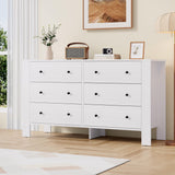 Garvee Modern 6 Drawer Dresser Chest – Tall Wide Wooden Bedroom Cabinet, Large Storage Drawers – Sturdy, Easy Assembly, Anti-Tip Safety – Versatile Organizer for Home – Color: White - White