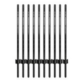 Garvee 4Ft U-Channel Metal Fence Posts, Heavy Duty Steel Garden Stakes with Anchor Plates for Outdoor Yard, Black, 10-Pack - Black