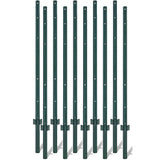 Garvee 7Ft U-Channel Metal Fence Posts, Heavy Duty Steel Garden Stakes with Anchor Plates for Outdoor Yard, Green, 10-Pack - Green