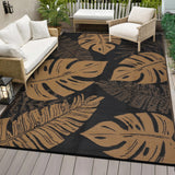 Garvee Outdoor Rug Waterproof Reversible Plastic Straw 10x14 with UV Protection and Corner Stakes for Patio Deck Backyard - Brown