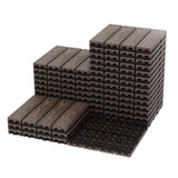 Garvee Waterproof Interwoven Deck Tiles 12"x12" 27PCS/Set for Outdoor Patio, Composite Wood-Plastic, All-Weather Snap-Together Flooring, Easy DIY Installation, Coffee - Coffee