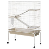 Garvee Ferret Cage, 55"h Large  Cage with 3 Removable Ramps.Food Bowl. Water Bottle. Metal Small Animal Cages on Wheels for Chinchillas. Guinea Pigs. Rabbit. Sugar