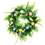 Garvee 18 Inch Easter Wreath for Front Door, Artificial Egg Wreath with Flowers and Green Leaves, Spring Floral Wreath for Indoor Outdoor Home Decor, Style 2 - Style 2