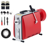 Garvee Drain Auger Sewer Snake Electric Drain Cleaner Machine 500W Motor Auto-Feed Steel Portable 66Ft & 16Ft Cables 6 Cutters Home & Professional Use
