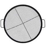 Garvee 36 Inch Heavy Duty Round Fire Pit Grill Grate with X-Marks, Non-Stick Carbon Steel BBQ Cooking Grid with Handles, Rust Resistant, Outdoor Campfire Accessory for Camping, RV, Backyard – Not Collapsible, Round with Handle, Diameter 36 Inches