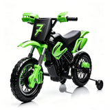 Garvee Safe 6V Electric Ride-On Motorcycle for Kids - Realistic Battery-Powered Toy Bike - Training Wheels, Lights & Sounds - Ideal for Boys & Girls - Green - Green