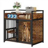 Garvee 48 Inch Dog Crate Furniture, Chew-Resistant Wooden Dog Cage Indoor with Doors, Dog House Side End Table, Heavy Duty Indoor Kennel for Medium/Large Dogs