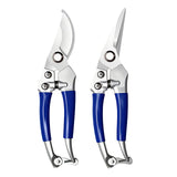Garvee Pruning Shears Set 2-Pack, Curved & Straight Garden Clippers, Zinc Alloy Blades, Ergonomic Grip, Bypass Pruners for Plants, Flowers & Branches