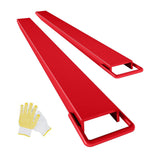 Garvee Heavy Duty Steel Forklift Extensions – 84 Inch Length, 4.5 Inch Wide, Fits 4.3-4.5" Forks, 1 Pair with Gloves – Durable Pallet Fork Attachments for Lift Trucks – Red – 84 inches in length | Red | Comes with one pair of gloves