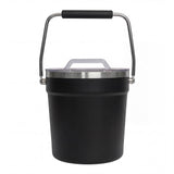 Garvee Black Stainless Steel Insulated Beverage Bucket, 22×21×21cm Large Capacity Double Wall Ice Bucket, Thermal Cooler Drink Dispenser for Party, Bar, Camping, Home Outdoor Cold Drink Storage