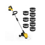 Garvee 20V Cordless String Trimmer, 12-Inch Cutting Path, 2.0Ah Battery & Charger Included, 8 Replacement Spools, Lightweight Electric Weed Wacker for Lawn & Garden, Black & Yellow - Yellow