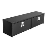Garvee 48"X16"X13" Heavy Duty Steel Underbody Truck Tool Box, T-Handle Lock, Waterproof Storage Chest for Pickup Truck, RV, Trailer, Durable Metal Toolbox – Black Orange Grain Spray Plastic, Size: L48 x W16 x H13 inches, Underbody Tool Box - Black