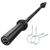 Garvee Heavy Duty 4 FT Powerlifting Bar – 500LB Capacity, 2" Sleeves, Knurled Grip, Compact for Bench Press, Squats, Deadlifts, Home Gym – Black/Redts, Home Gym – Black/Red - Black