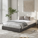 Garvee Minimalist Fluted Platform Bed Frame – Wooden Low Profile, Noise-Free, Easy Assembly, No Box Spring Needed – Twin XL Size, Charcoal Grey
