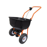 Garvee 70 lb Walk-Behind Broadcast Spreader, Heavy-Duty Fertilizer & Seed Spreader with 15-Level Flow Control, 8" Pneumatic Tires, 0–10 ft Spread Width, Lawn & Garden Spreader for Seed, Fertilizer & Ice Melt