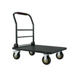 Garvee Heavy Duty Platform Truck Cart 1800LBS Capacity Foldable Handle Steel Flatbed Dolly with 6" Swivel Wheels and Brakes for Warehouse and Shipping