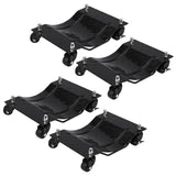 Garvee Heavy-Duty Vehicle Wheel Dolly Set of 4 – 6000 lbs Capacity – 360° Rotating Upgraded Nylon Wheels with Brakes – Ideal for Cars, Trucks, Trailers, Motorcycles, Boats – Mobile Base Equipment – Black Heavy-Duty Upgraded Version - Black