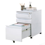 Garvee Rolling File Cabinet, 3 Drawer Mobile Filing Cabinet with Lock & Anti-Tip Wheel, Under Desk Metal Filing Cabinets for Home Office Organizer Letters/Legal/A4, White - White
