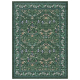 Garvee Washable Folding Floral Area Rug – Non-Slip, Easy to Clean, Pet Friendly Carpet for Living Room & Bedroom – Dark Green, 10x13ft - Dark Green