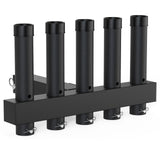 Garvee 5 Rod Stainless Steel Hitch Mount Fishing Rod Holder - 2" Receiver, Adjustable Angle, Quick Release Pin, Rust Resistant - Black