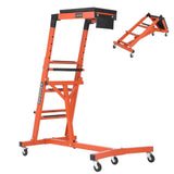 Garvee Automotive Engine Creeper with Adjustable Height & Padded Deck, Heavy-Duty Steel, Lockable Casters, Foldable for Jeeps & Trucks, Orange - Orange