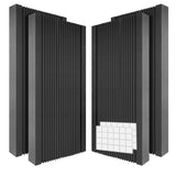 Garvee 4 Pack Acoustic Panels, 48x24x2 in Soundproof Wall Panels Foams, Easy Installation, Noise Reducing Sound Dampening Foam Mat for Bedroom Media Room Studio, Black - Black