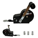 Garvee 3500lbs Heavy Duty Boat Trailer Winch with 33ft Strap, 4:1/8:1 Gear Ratio Hand Winch, Portable Hand Crank Winch for Towing Pulling Boat Trailer Truck RV ATV Jet Ski & Off-Road Recovery, Black - Black (Quick-release handle winch)