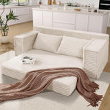 Garvee 75" Convertible Sofa Bed, Boneless Couch Bed with 2 Pillow, Folding Pull Out Couch, Loveseat Sleeper Sofa, Futon Couch for Living Room Bedroom, No Assembly, Beige - Beige