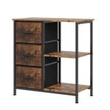 Garvee 3 Drawer Mobile File Cabinet with Open Storage Shelf, Rolling Printer Stand and Fabric Lateral Filing Cabinet for Home Office, Fits A4 or Letter Size Files, Brown - Brown