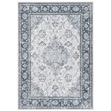 Garvee Washable Area Rug for Living Room Bedroom – Traditional Vintage Floral design, Soft Low Pile Carpet, Non-Slip Backing, 5x7ft, Gray - Gray