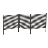 Garvee Outdoor Privacy Screen, 3-Panel No Dig Metal Barrier for Animals, Rustproof Outdoor Decorative Fence for Flower Beds, Patio, Backyard, Vegetable Gardens - Black