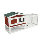 Garvee Large 2-Story Wooden Small Animal Cage for Rabbits, Guinea Pigs & Chickens - Weatherproof Indoor Outdoor Hutch with Anti-Chew Metal Frame, Removable Leak-Proof Tray, Secure Wire Mesh, Rufous White - Rufous White