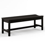 Garvee 48" HDPE Outdoor Bench, Black Backless Garden Bench with Curved Seat, 800 lb Capacity for Patio, Porch, Park & Entryway - Black