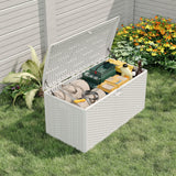 Garvee 99 Gallon Waterproof Large Resin Deck Box Indoor Outdoor, Lockable Storage Container for Patio Furniture Tools, Waterproof Deck Box Patio Storage Bin for Pool Garden, White - White