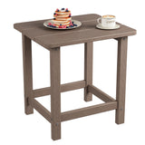 Garvee Brown 17" HDPE Outdoor Side Table, 380 lbs Square Adirondack Patio End Table for Porch, Beach, Poolside & Backyard