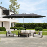 Garvee 9' × 15' Large Patio Umbrella, 98% UV Protection, 12-Rib Frame, Gray