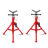 Garvee Heavy Duty Adjustable Pipe Jack Stand, 2 Pack - 2500LB Capacity, 28-52 Inch Height, Carbon Steel, Portable Collapsible Legs, Fits 1/8"-12" Pipes - Electrical Conduit Support, Red Color