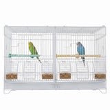 Garvee Flight Bird Cage with Slide Out Tray and Bottom Grate, Budgies Cockatiels Lovebirds Canaries Parakeet Cage, Stackable Design for Small and Medium Birds, White