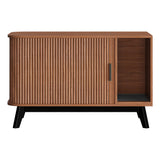 Garvee Modern Hidden Cat Litter Box Furniture – 39" Cat House End Table with Sliding Door, Litter Mat, Multi-Functional Pet Enclosure for Living Room – Walnut - Walnut