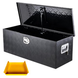 Garvee 30"x15"x15" Aluminum Truck Bed Tool Box, Weatherproof Storage Chest with Lock & Keys, Side Handles, Gas Strut Lid, Large-Capacity Heavy-Duty Organizer for Pickup, Trailer, and RV, Black - Black