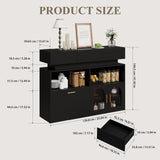 Garvee Coffee Bar Cabinet,Kitchen Storage Cabinet with 3 Drawers,Sideboard Buffet Cabinets with Ajustable Shelf
