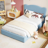 Garvee Full Size Upholstered Bed Frame for Kids with 2 Storage Drawers - Cute Blue Velvet Headboard - Sturdy Wooden Slats - Low to Ground, Noise-Free - No Box Spring Needed - Easy Assembly - Full, Blue - Blue & Darwers