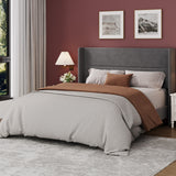 Garvee Queen Bed Frame with Wingback Headboard, Velvet Upholstered Platform Bed Frame with Sturdy Wooden Slats Support Queen Size, No Box Spring Needed, Easy Assembly, Gray - Gray