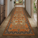 Garvee Tiger Print 2'6"x8' Washable Non Slip Runner Rugs for Hallways, Boho Terracotta Kitchen Runner Ultra Thin Soft Vintage Tribal Indoor Throw Floor Carpet for Entryway Bedroom Bathroom - Terracotta