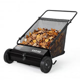 Garvee 26-Inch Push Lawn Sweeper, Walk-Behind Leaf & Grass Collector with 4 High-Speed Brushes, 7 Cu. Ft. Hopper, Heavy-Duty Yard Sweeper for Lawn, Patio & Driveway, Black - Black-1