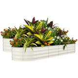 Garvee 2 Pack 8' X 2' X 1.5' Rust-Resistant Galvanized Steel Raised Garden Beds – Outdoor Planter Boxes, Ergonomic, Easy Assembly, Open-Bottom, Durable, for Vegetables, Flowers & Herbs – Beige,  Upgraded with Anti-Cut Strips - Beige